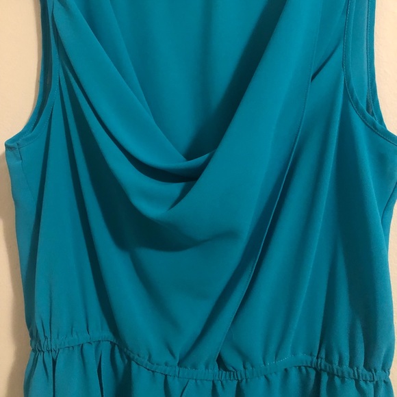 Spense teal sleeveless gathered peplum blouse - Picture 5 of 7